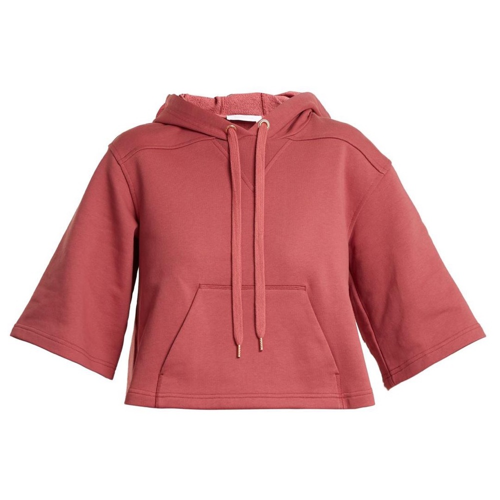 🩷 See by Chloé Large V-Neck Three-Quarter
Sleeve Sweatshirt - Pink dusty